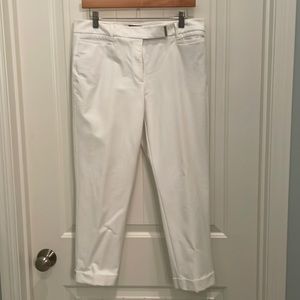 White House Black Market white slim ankle pants